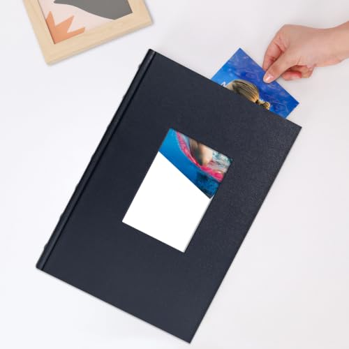 Vienrose Photo Album 4x6 300 Photos PU Leather Cover Blue | Memo Area, Personalized Window, Slip-In Pockets, Acid-Free & PVC-Free, Store Wedding Baby Vacation Memories - color: Blue