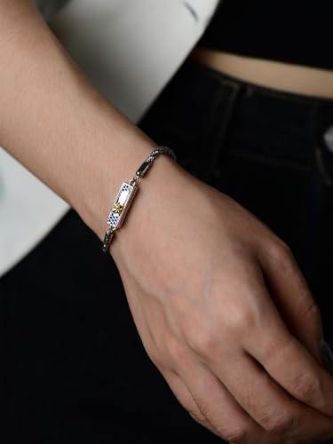 HPQQ Urn Bracelet for Ashes 925 Sterling Silver Abalone Shell Tree of Life/Dragonfly/Butterfly/Sunflower Cremation Jewelry for Ashes Keepsake Pendant Locket Bracelet for Women Mom - style: Bee