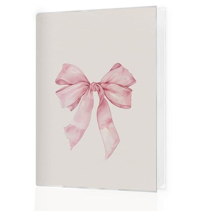 Coquette Pink Bow Photo Album 4x6 Hold 36 Photos, Watercolor Preppy Pink Bow Aesthetic Small Photo Album Picture Memory Book Keepsake for Graduation Family Anniversary Travel Vacation - color: Pink Bow 3