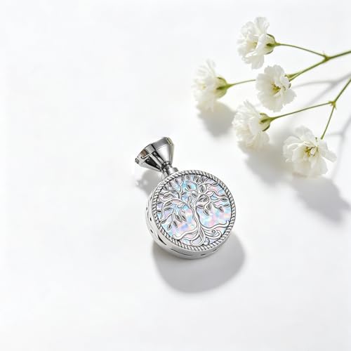 Urn Necklace for Ashes Blue opal Cremation Necklace Keepsake Memory Jewelry for Ashes of Loved Ones Keepsake - style: white opal urn