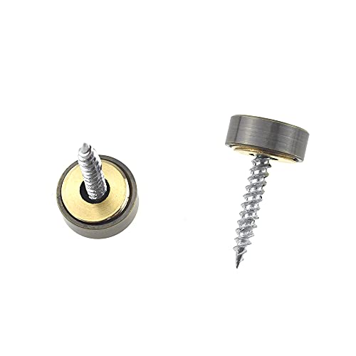 Hahiyo 14mm Diameter Mirror Screws Brushed Copper Material Solid Easy Install Brass Washer Decorative Caps Fasteners Nails Bronze 10 Pairs for Bathroom Mirrors Panels Kitchen Ceiling Arts Crafts - size: 14mm-10sets-Bronze