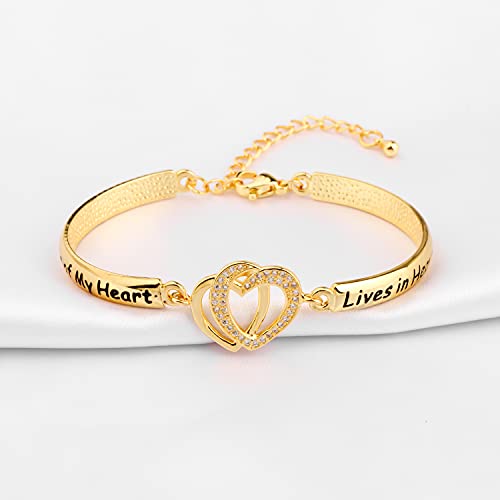 FAADBUK Memorial Jewelry Loss Gift A Piece of My Heart Lives In Heaven Bracelet In Memory of Loved Son Daughter Sympathy Gift - color: A Piece Of C-Gold