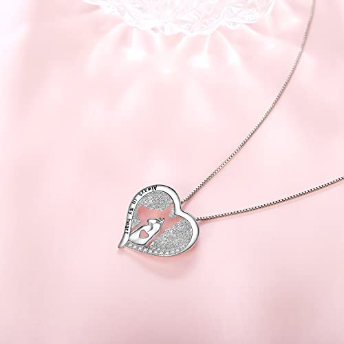 Sterling Silver Cat Necklace Jewelry Memorial Gifts for Cat Lovers | Cat Pendant Necklace ，Cute Dainty Animal Remembrance Jewelry Birthday Gifts for Cat Mom Her Women - style: Always in my heart Necklace 1