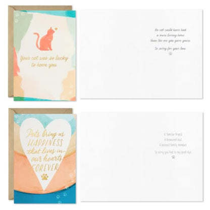 Hallmark Pet Sympathy Cards, Assorted 16-Pack (Hearts and Rainbows)
