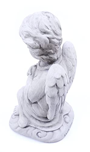 Massarelli's Sweet Blessings Angel Statue - 'Roses' - Beautiful Patio & Garden Cast Stone Sculpture - Perfect for Indoors or Outdoors