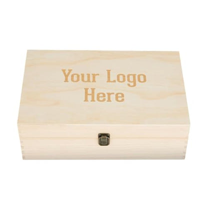 Custom Logo Wooden Keepsake Box, Engraved Memory Chest for Corporate Gifts - style: 15. Upload Your Logo