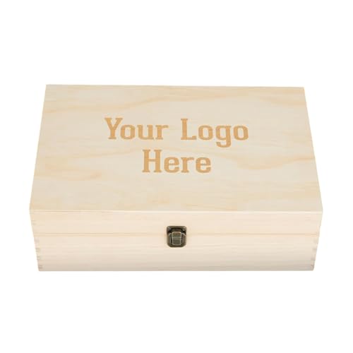 Custom Logo Wooden Keepsake Box, Engraved Memory Chest for Corporate Gifts | Upload your logo or artwork. 4 sizes, 4 finishes and optional inside engraving. Ideal for branding, events and bulk orders. - style: 15. Upload Your Logo