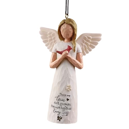 Angel Ornaments for Christmas Tree, Cardinal Ornament, Christmas Angel Tree Topper, Sculpted Hand-Painted Ornament - style: christmas tree angel