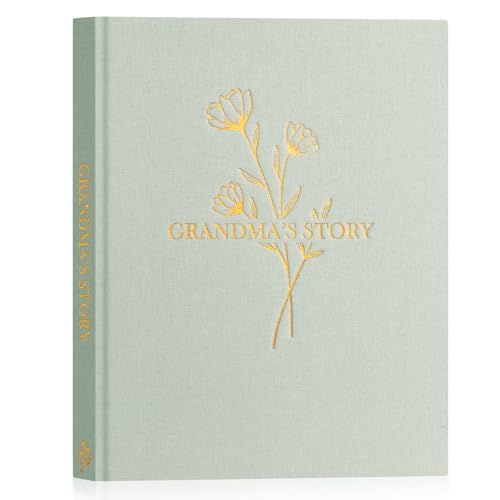Lanpn Grandma Life Story Book Journal with 260+ Prompts, Linen Hardcover Grandmother Guided Journal Memory Keepsake Book to Fill Out, Birthday Mother's Day Christmas Gift for Grandmas, Sage Green - color: Sage Green