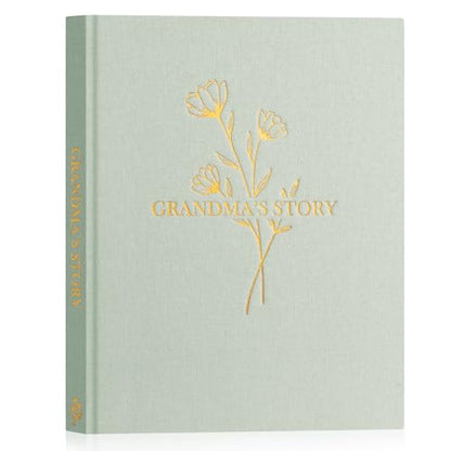 Lanpn Grandma Life Story Book Journal with 260+ Prompts, Linen Hardcover Grandmother Guided Journal Memory Keepsake Book to Fill Out, Birthday Mother's Day Christmas Gift for Grandmas, Sage Green - color: Sage Green