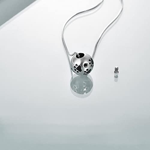 ONEFINITY Paw Urn Bracelet for Ashes Sterling Silver Dog Cat Pet Paw Print Cremation Jewelry for Pet Ashes Animal Keepsake Memorial Charm Pendant Bracelet