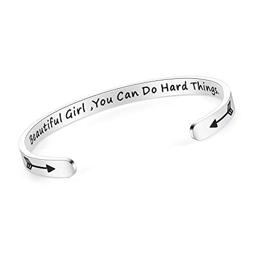 SAM & LORI Personal Bracelets for Teens/Women-Inspirational Jewelry Gifts (Various Designs) for Daughter/Sister/Mom/Friends-Adjustable Bracelet in a Pretty Gift Box - style: 2 Beautiful ... do hard things