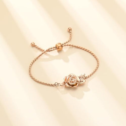 Minicremation Women's Adjustable Rose Urn Bracelet Ashes Holder Memorial Elegant Link Chain Keepsake Cremation Bangle to Hold Ashes - color: Rose Gold-B