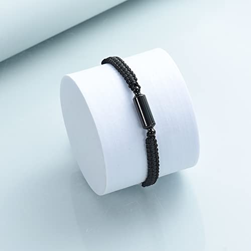 shajwo Cylinder Urn Bracelet for Ashes for Women Men - color: Black Rope