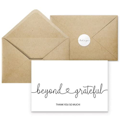 Paper Play Thank You Cards with Envelopes Beyond Grateful, Bulk Pack of 20 - color: Beyond Grateful