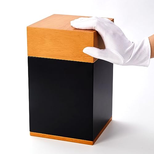 Wood Cremation Urns for Human Ashes Adult Male or Female | Funeral Memorial Urns with Velvet Bag,Wooden Urns Box and Casket for Men Women,Burial Urn for Adults Up to 250 IBS - size: Large,250lbs Wooden Box