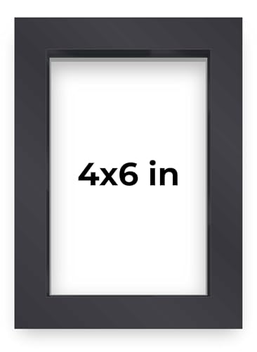 4x6 Inch Black Shadowbox Frame Display Box Frame Interior Size 4x6 Inch by 3/4" Depth | Includes Complimentary Shatter Resistant Acrylic Glass, Foamboard Backing & Hanging Hardware - 4x6 Inch Frame - size: 4x6