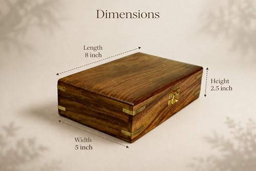 India House-Smooth Finishing Wooden Box Keepsake Jewelry Organizer &Storage (Design 11) - color: Brown
