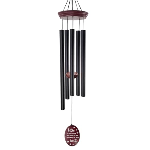 Pet Memorial Wind Chimes for Loss of Dog - Sympathy Windchimes with Deep Tone 5 Tuned Tubes, Loss of Pet Sympathy Gift, Dog Passing Remembrance Gifts, Outside Garden Decor - size: 1