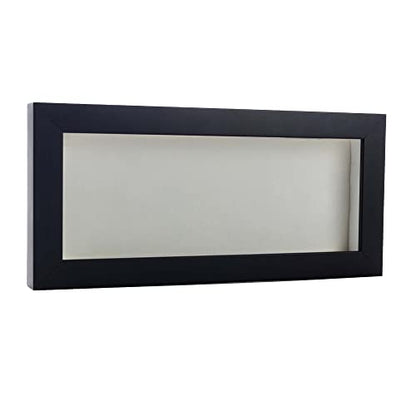 14x22 Shadow Box Frame Black Wood | with a 3/4" Usable Display Depth | Includes a White Real Suede Texture Acid-Free Backing Board, UV Resistant Acrylic, and Hanging Hardware