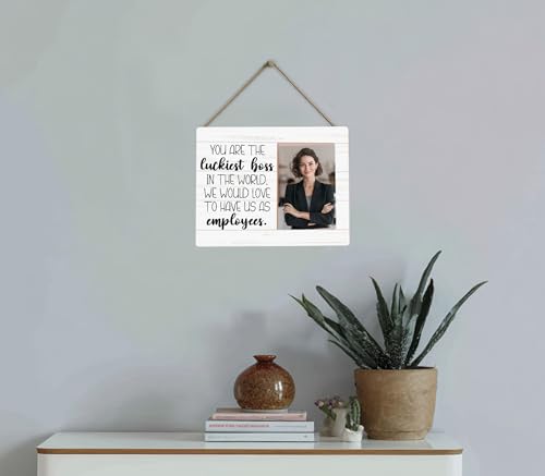 Boss Gifts Picture Frame,leader Gift for Women Men,You Are The Luckiest Boss Photo Frame,4 x 6 Inch Photo - color: Boss