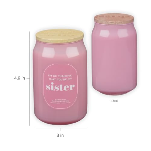 With Love Soy Wax Scented Candle: I'm So Thankful that You're My Sister | Scented Candle, Home Decor, Gifts for Friends, Pure Essential Oils, Up to 60 Hours Burn Time, Glass Jar w/ Bamboo Lid - style: Thankful You're My Sister