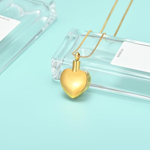 Heart Urn Necklace For Ashes Birthstone Pet Memorial Jewelry Dog Paw Print Cremation Pendant Stainless Steel Keepsake Gift For Pet Lovers - color: Gold blue