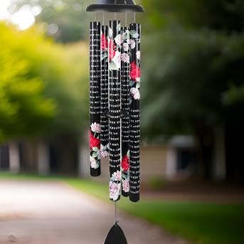Carson 55" 'Never Far Apart' Cardinal Wind Chime - Bereavement Chimes - Cardinal Windchime for Outdoor Decor - Garden Patio Porch