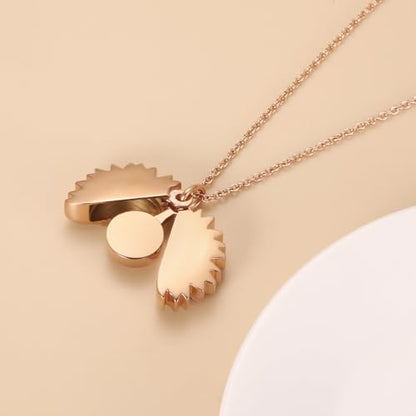 Sunflower Cremation Urn Jewelry For women - color: Rose Gold