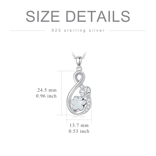 Rose & Daisy Urn Necklace - Sterling Silver Cremation Keepsake Memorial Jewelry - style: Paw Print Urn Necklace-Infinity