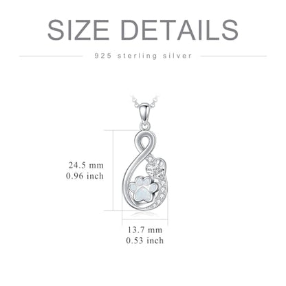 Rose & Daisy Urn Necklace - Sterling Silver Cremation Keepsake Memorial Jewelry - style: Paw Print Urn Necklace-Infinity