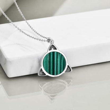 WINNICACA Celtic Knot Necklace 925 Sterling Silver Celtic Pendant Irish Urn Necklace Jewelry Birthday Anniversary Valentine's Day Gifts for Her Women Wife Girlfriend Daughter - style: 1-Celtic Knot Necklace(Malachite)