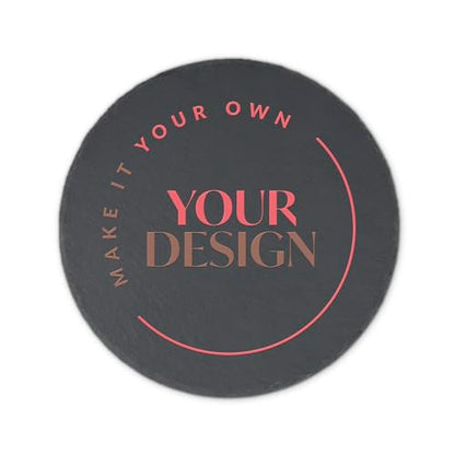 Weddingstar Custom Printed 9 ⅞" Round Black Slate Garden Stone for Yard - Upload Your Own Design - color: Upload Your Own Design