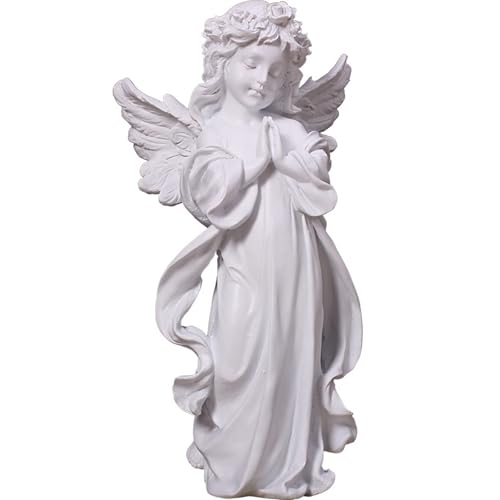 YUEOECOR Praying Angel Figurine, Waterproof Angel Wings Statue, Garden Memorial Angel, Resin Praying Angel Figurine for Home Decor or Garden - color: Praying Angel