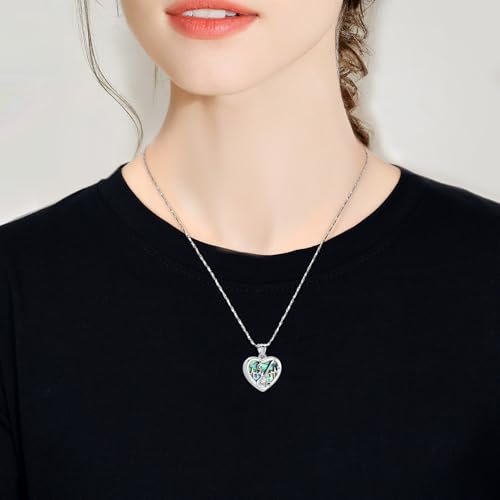 Imrsanl Guitar Pick Cremation Urn Necklace for Ashes - color: Heart-Silver