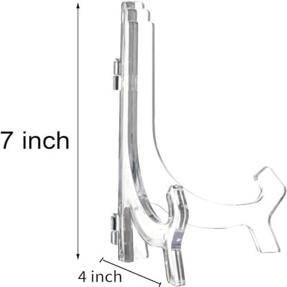 HESTYA 6 Pack 7 Inch Clear Acrylic Easel Stands for Plate Display - color: Clear, size: 7 Inch