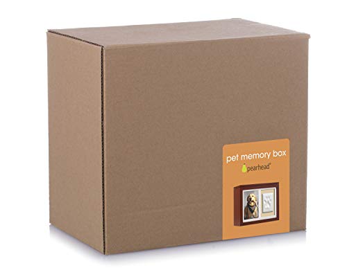 Pearhead Pet Photo Memory Box and Impression Kit for Dog or Cat Paw Print - color: Espresso Clay Pawprint Urn