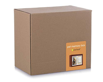 Pearhead Pet Photo Memory Box and Impression Kit for Dog or Cat Paw Print - color: Espresso Clay Pawprint Urn