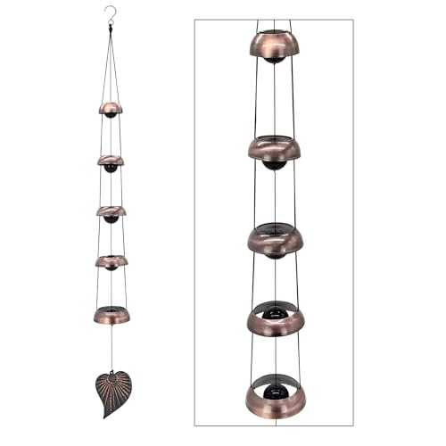 Cooper Leaf Temple Wind Chime,Wind Chimes 5 Bells, Feng Shui Wind Chimes | for Home Yard Outdoor Decoration, A Great Memorial Wind Chime for Someone Who Loves Peace - size: Five-Bodhi