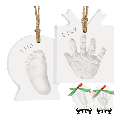 Baby Hand and Footprint Kit, Personalized Baby Christmas Ornament(Presents) - color: Trove, Presents