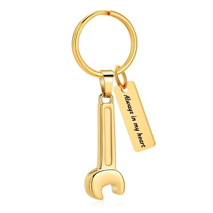 Oinsi Men's Cremation Jewelry Made Of 316L Stainless Steel Hammer Memorial Urn Necklace Pendant Keepsake Holder Jewelry For Ashes - color: B-Gold