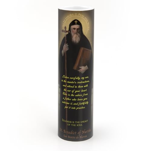St Benedict, LED Flameless Devotional Prayer Candle
