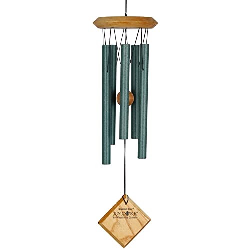 Woodstock Wind Chimes of Mars Wind Chimes for Outside, 17" Verdigris Small Light Sound Wind Chime Décor for Outdoor Garden, Patio, Porch, Encore Collection - color: Verdigris