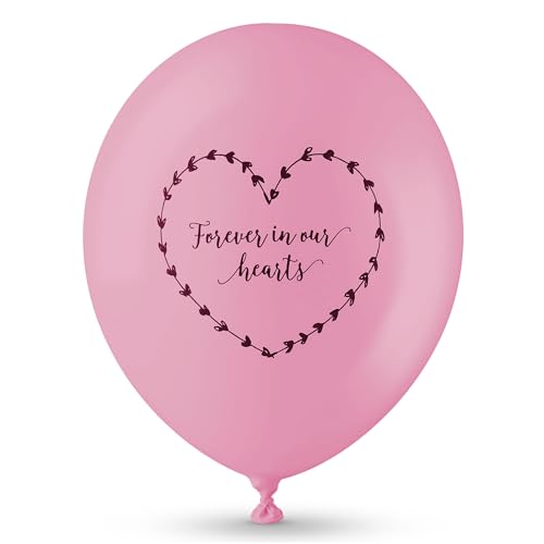 ANGEL & DOVE 25 Rainbow Funeral Balloons 'Forever In Our Hearts' Biodegradable - for Memorial, Celebration of Life