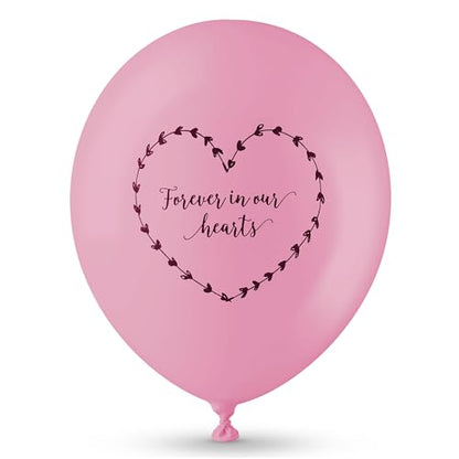 ANGEL & DOVE 25 Rainbow Funeral Balloons 'Forever In Our Hearts' Biodegradable - for Memorial, Celebration of Life