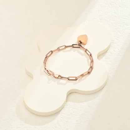 Heart Urn Bracelet for Ashes for Women Men Cremation Jewelry - color: Side perforation-Rose