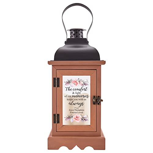 Let's Make Memories Personalized Memorial Lantern - Sympathy - Condolences - in Memory - LED Candle - Automatic Timer - Wood/Metal - Comfort & Light - style: Comfort & Light