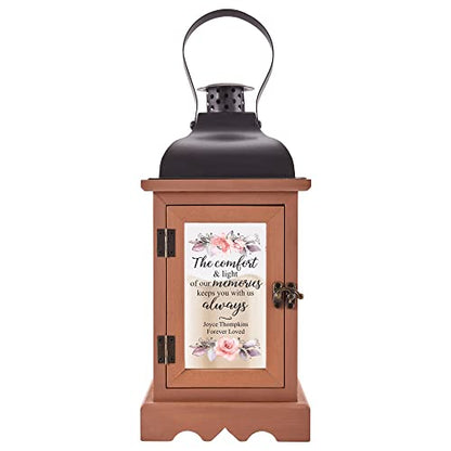 Let's Make Memories Personalized Memorial Lantern - Sympathy - Condolences - in Memory - LED Candle - Automatic Timer - Wood/Metal - Comfort & Light - style: Comfort & Light