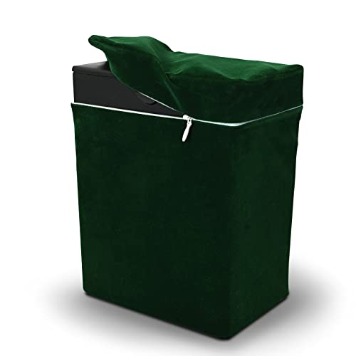 Velvet Urn Bag with TSA Approved Cremation Container | Holds Cremated Ashes of Human Adult | For Use in a Niche or Ground Burial | Fits the Crowne Burial Urn Vault (Green) - color: Green