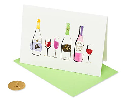 Papyrus Blank Card - Suitable for Mother's Day, Birthday, Friendship (Wine Bottles) - color: Wine Bottles